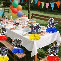 Transformers Birthday Party Centerpieces Set Bumblebee 3D Paper Honeycomb Stand