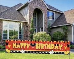 Classic Mickey Mouse Birthday Party Decoration Banner Large 10×1.5 Ft Outdoor