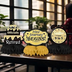 Retirement Party Decorations Centerpieces Black Gold 9pcs for Table Festive E…