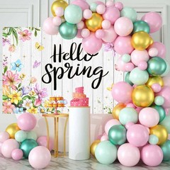 Hello Spring Banner Backdrop Wildflowers Rustic Wood Happy Spring Background Ban