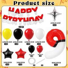 Cartoon Monster Red Black Yellow White Decorations Party Supplies Red And Bla…