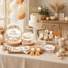 Fall Baby Shower Decorations Set Little Pumpkin/ Falling in Love with Baby NEW