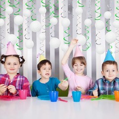 54 PCS Golf Hanging Swirls Party Decorations Theme Cutouts Foil Streamers Wall