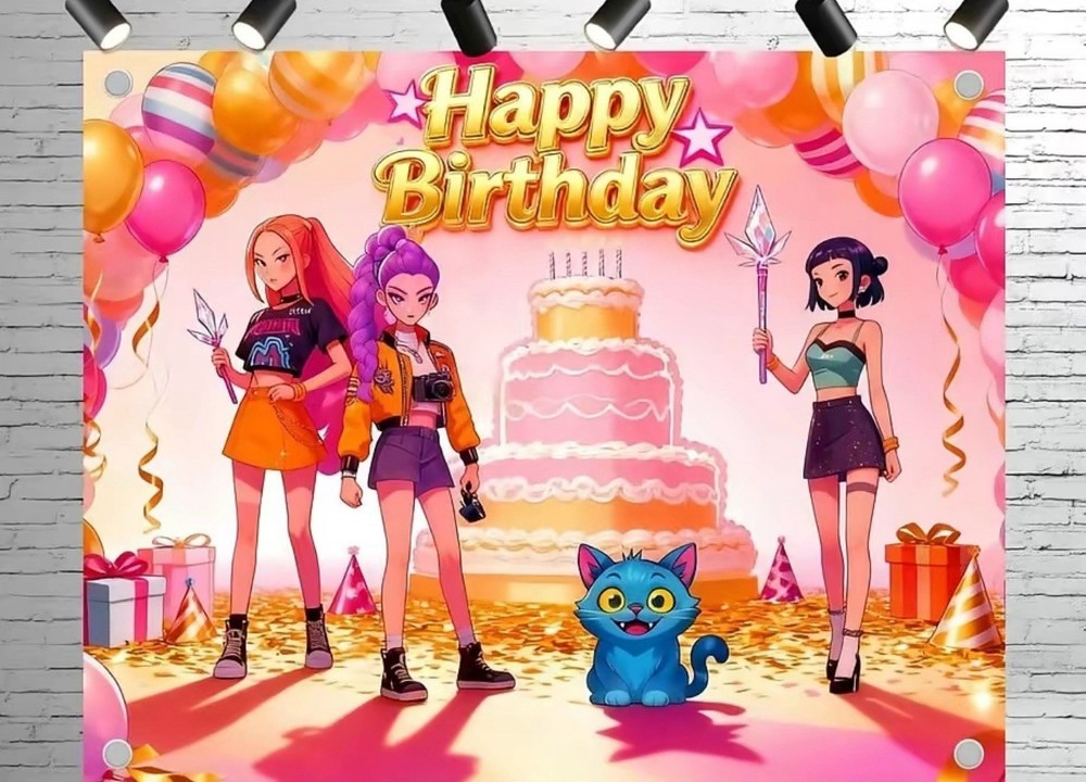 Kpop Birthday Backdrop