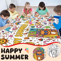 Summer Giant Coloring Poster/Tablecloth – Summer Toys | 30 X 72 Inches Jumbo Col