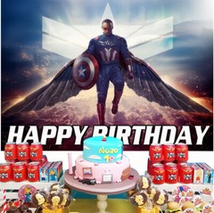 Captain America Birthday Decoration Party Supplies Backdrop Banner Vinyl