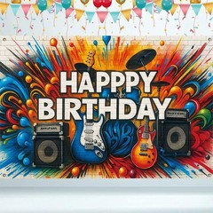 Happy Birthday Banner 71×43 Inch, Large Birthday Party Backdrop Multicolor31