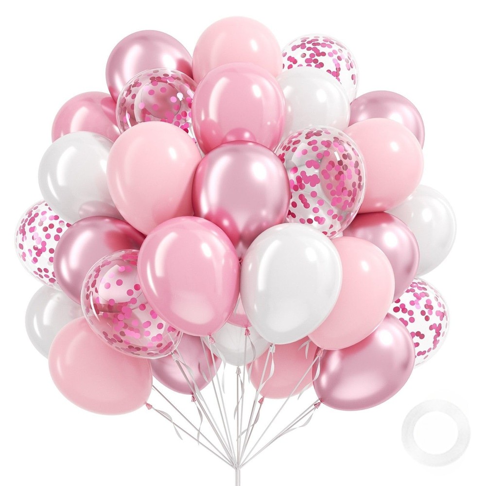 Pink White Latex Balloons Party Decoration Garland Arch Kit Wedding 60PCS