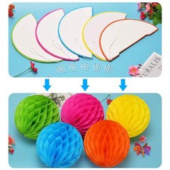 Colorful Paper Party Decorations, Tissue Paper Flower&Party Pom Poms wth Swir…