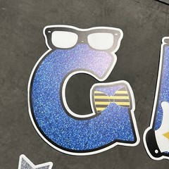 Blue Yellow Black Graduation Yard Signs Waterproof With Balloons Grad Yard Sign