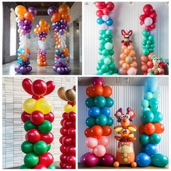 Balloon Column Stand Set of 2, 6.6ft Balloon Arch Stand Adjustable Balloon Co