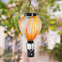 Solar Powered Hot Air for balloon Lantern with Glass and Metal Construction