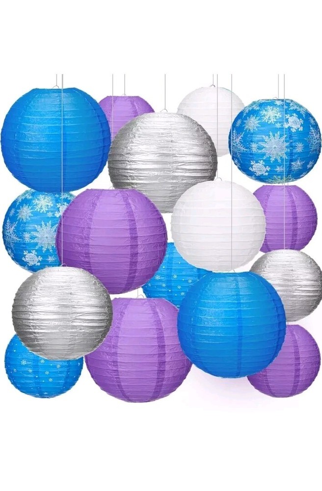 16 Pack Colorful Bencailor Chinese & Japanese Hanging Paper Lanterns