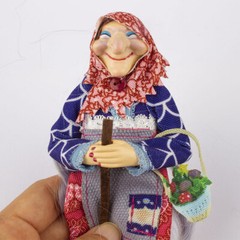 Kitchen Witch Doll, Vintage Cooking Doll, Festive Handmade Decor AE