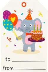 Animal Happy Birthday Adhesive Gift Tags Stickers | 2 x 3″ Inch | 50 Per Roll
