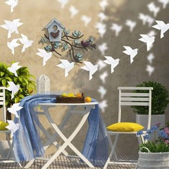 150PCS 10Strings White Origami Paper Doves Garlands for Wedding Party Decorat…