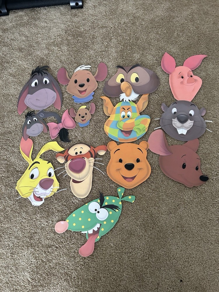 Vintage Disney 1995 Winnie The Pooh Party Streamer Character Face Decorations