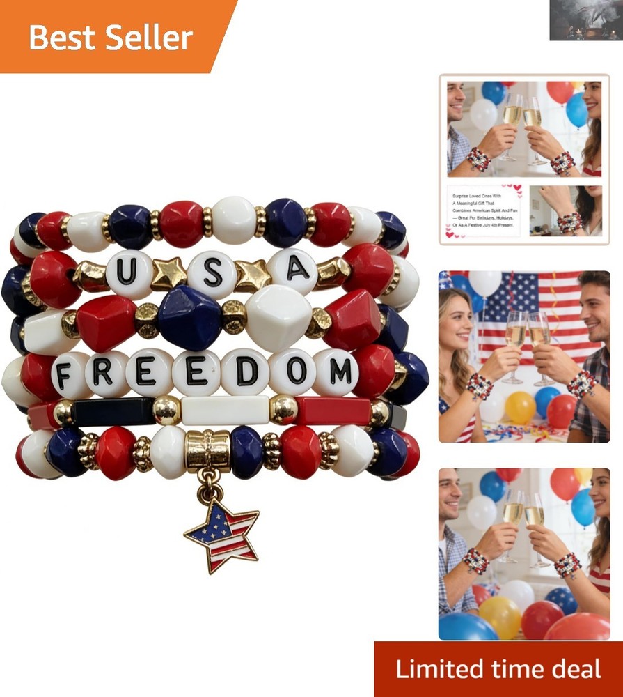 Minimalist Elastic Bracelets for Independence Day – Perfect for Celebrations