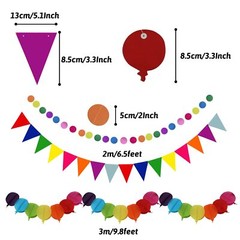 Party Decorations, Colourful Rainbow Foil Fringe Curtain Fiesta Hanging Paper…