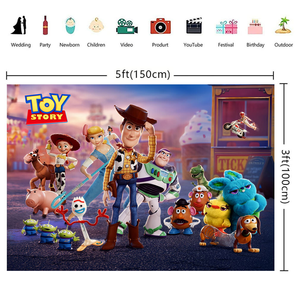 Toy Story Party Supplies Birthday Decor Backdrop Banner Birthday Gift for Kids