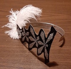 5 Happy New Year Headband Fearther Swing Tiaras White And Black Feathers