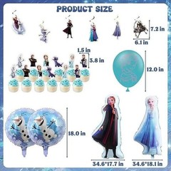Frozen Party Decorations Set 102pcs Kids Birthday Cardboard Balloons Cake Top…
