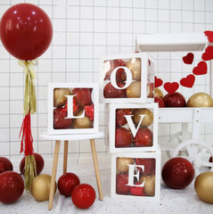Customize Transparent Balloon Letter Box for Birthday Parties, Gender Reveal etc