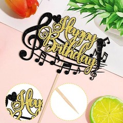 Happy Birthday Music Note Cake Topper Birthday Party Cake Decorations