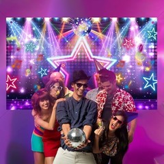 Singer Birthday Party Backdrop Disco Stage Backdrop Music Party Decorations