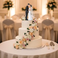 Wedding Cake Topper, 4.3″ Bride and Groom Figurine, Vintage Cake Toppers