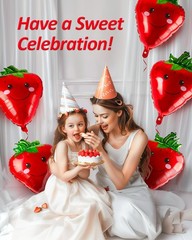 10 PCS Smiley Strawberry Balloons Mixed, Strawberry Foil Balloons – 28 Inch, …