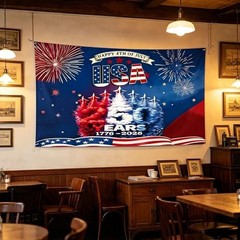 250th Anniversary USA Backdrop Banner,250 Year American Anniversary