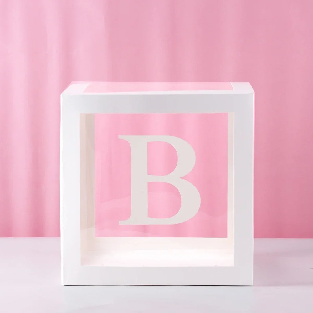 A-Z Transparent Letter Balloon Box Baby Shower 1st Birthday Party Decor DIY.