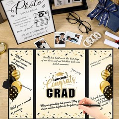 Graduation Party Decorations, Black Gold Class of 2026 Congratulations Grad