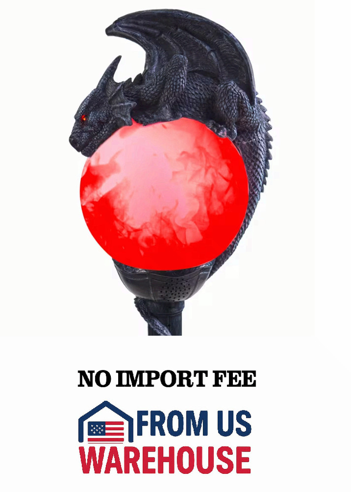 6 Ft. Light-Up Flaming Dragon Lamp Post with Sound Halloween Decoration