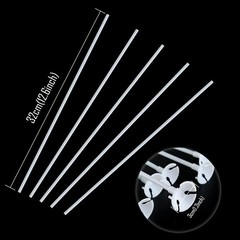 50 Pieces Plastic White Balloon Sticks with Cups for Party, Valentine’S Day, Wed