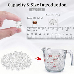 Fake Ice, 150PCS Fake Diamonds, Plastic Diamonds Acrylic Rocks Vase Fillers for