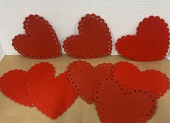 Red Felt Hearts ( 8 Pieces) Party Decor
