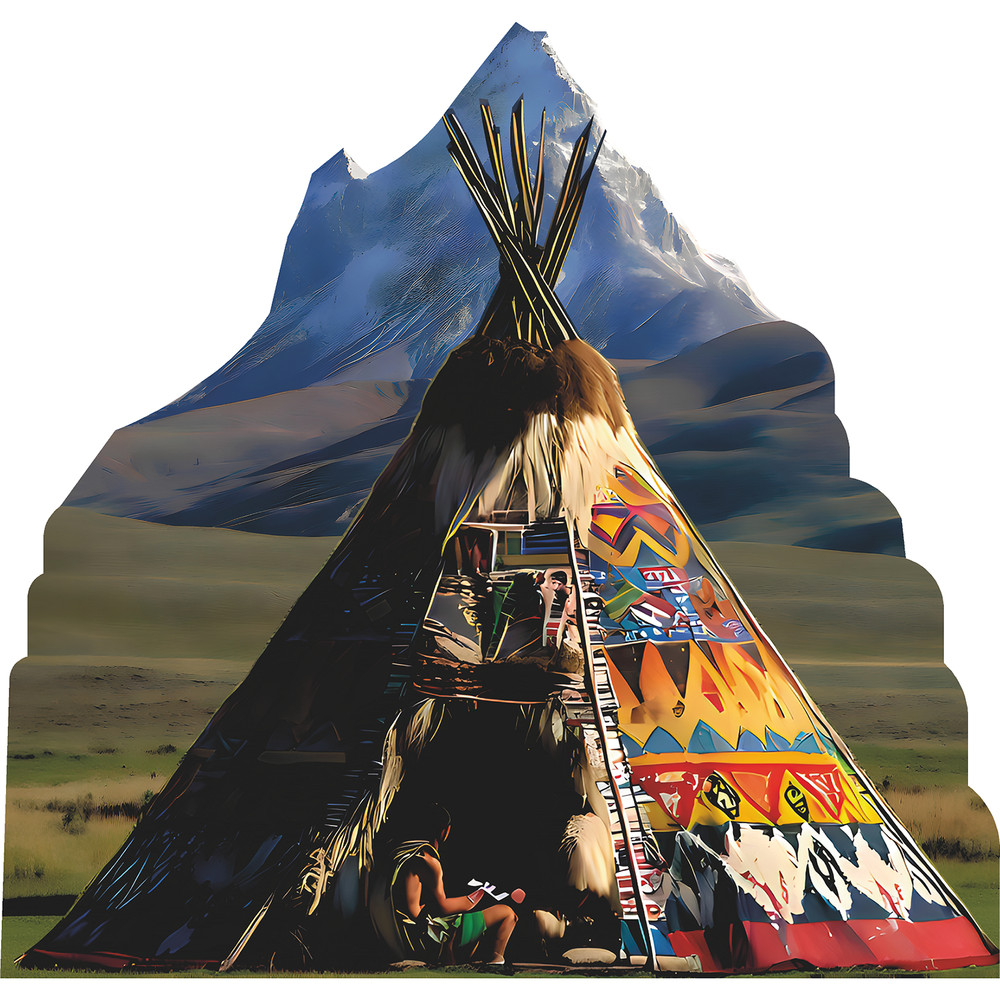 H13667 Rocky Mountain Colorado Teepee Cardboard Cutout Standee Standup