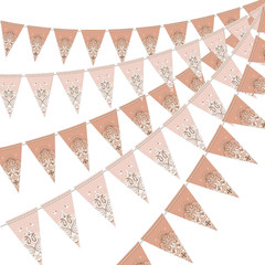 5 Pack Western Cowboy Party Decorations Bandana Pennant Banner Wild West Decor W