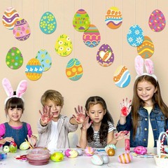 48 PCS Colorful Easter Egg Shape CutOuts Spring Cardboard Paper DIY Crafts