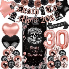 Death to My 20s Decorations, 30th Birthday Decorations for Her, Rip 20s Banne…