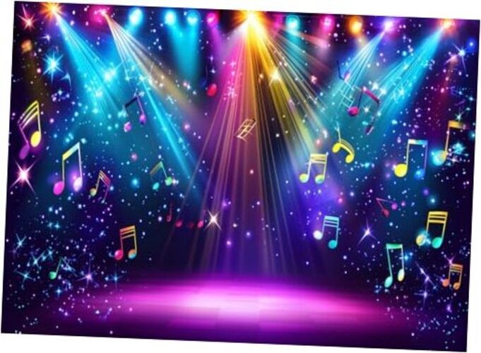 7x5ft Rainbow Stage Photography Backdrop1980s Colorful Disco Backdrop 7x5ftt