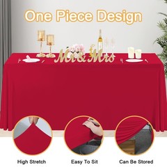 Haorui Open Back Table Skirts 4Pack Rectangle Wrinkle Resistant Table Clothes