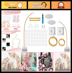Balloon Arch Stand Kit – 8.2FT & 5FT Flexible Frame, Water Fillable Base for Par