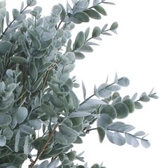 3 Pack of Artificial Eucalyptus Stem Shrub Faux Leaves Spray Grey