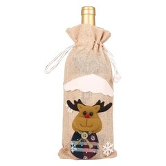 Christmas Wine Bottle Cover Wine Gift Bags with Drawstring Reusable Covers