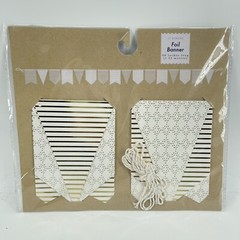 17-Piece Gold Foil Striped Triangle Pennant Hanging Room Decor Banner 60 Inches