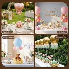 6 Pack 15.75 Inch Clear Acrylic Balloon Stands, 15.75 Inch Balloon Stand Kit …
