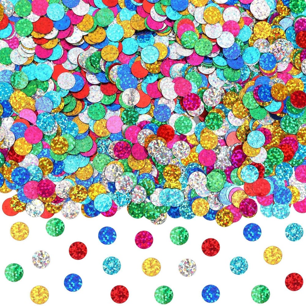 Multicolor Sparkle Foil Confetti 10mm Diameter – Birthday Wedding Party Decor